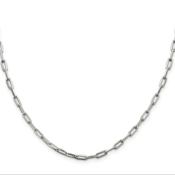 Kazi Luxury Sterling Silver 3.25mm Elongated Open Link Chain
